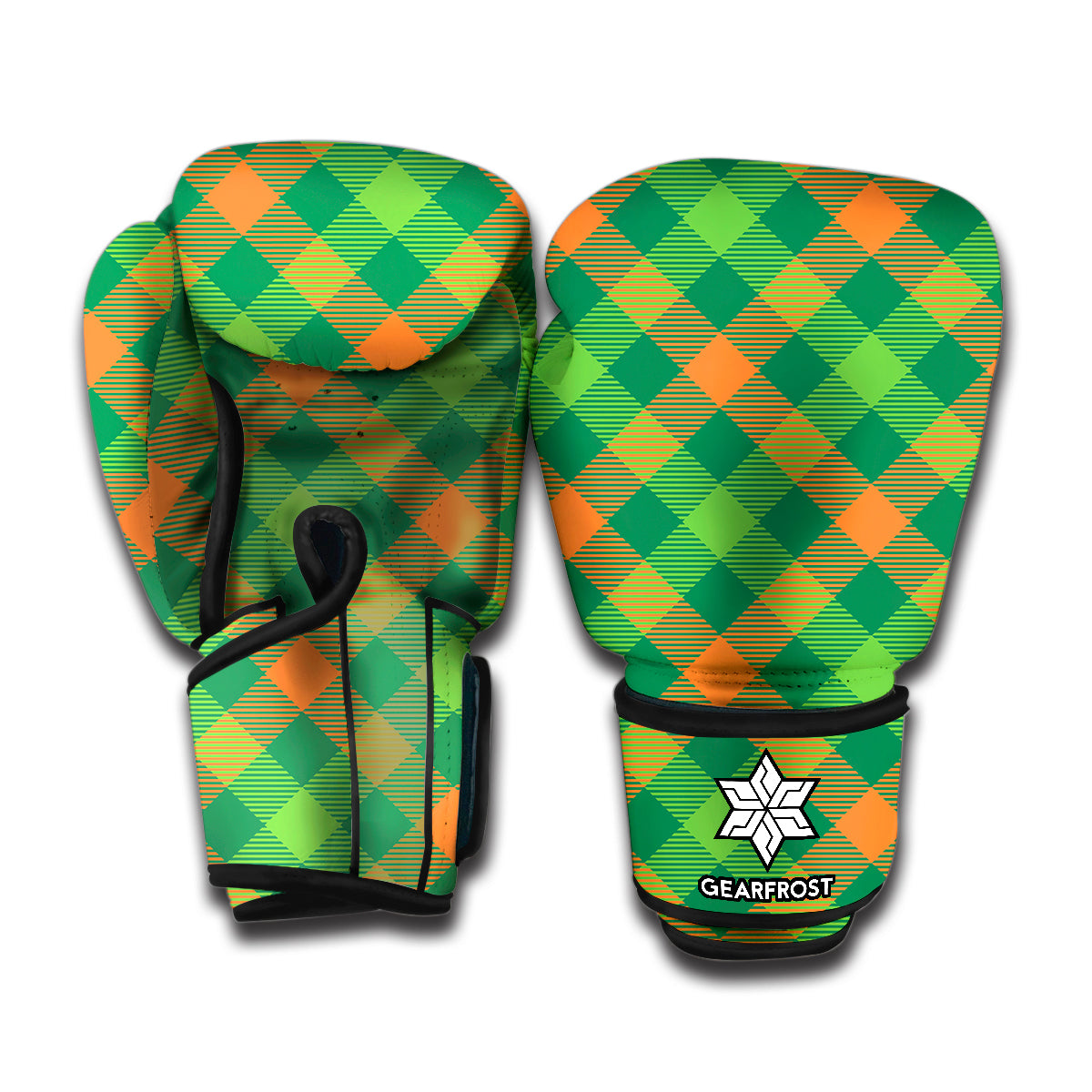 St. Patrick's Day Buffalo Pattern Print Boxing Gloves