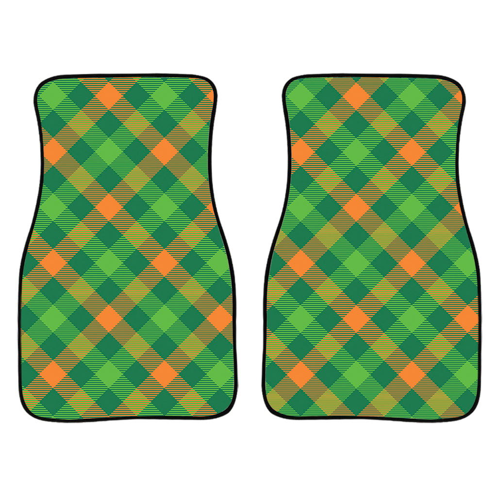 St. Patrick's Day Buffalo Pattern Print Front Car Floor Mats