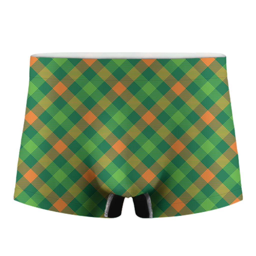 St. Patrick's Day Buffalo Pattern Print Men's Boxer Briefs