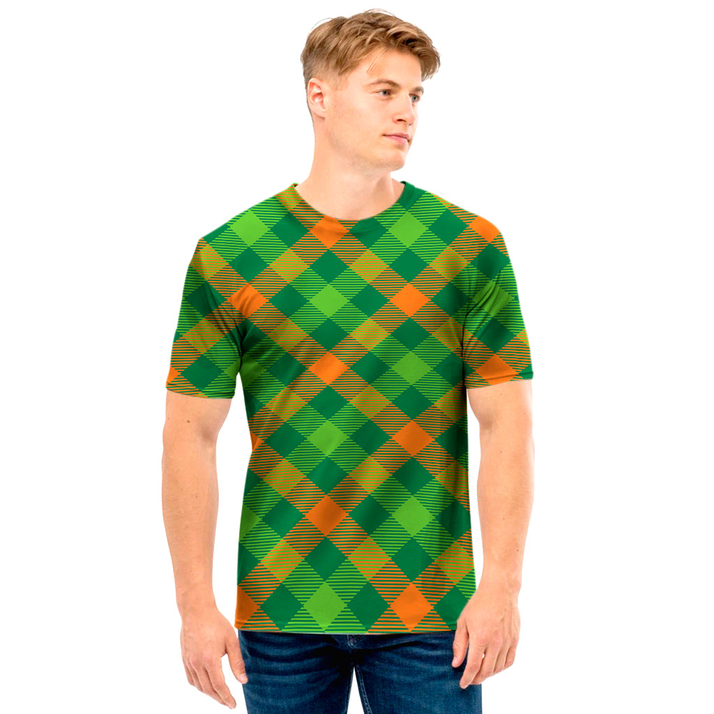 St. Patrick's Day Buffalo Pattern Print Men's T-Shirt