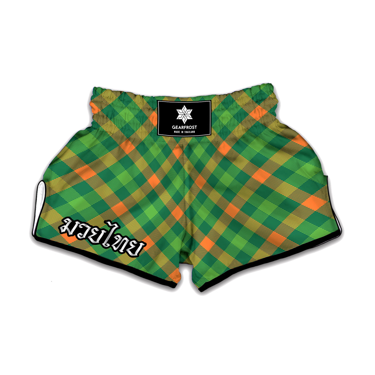 St. Patrick's Day Buffalo Pattern Print Muay Thai Boxing Shorts