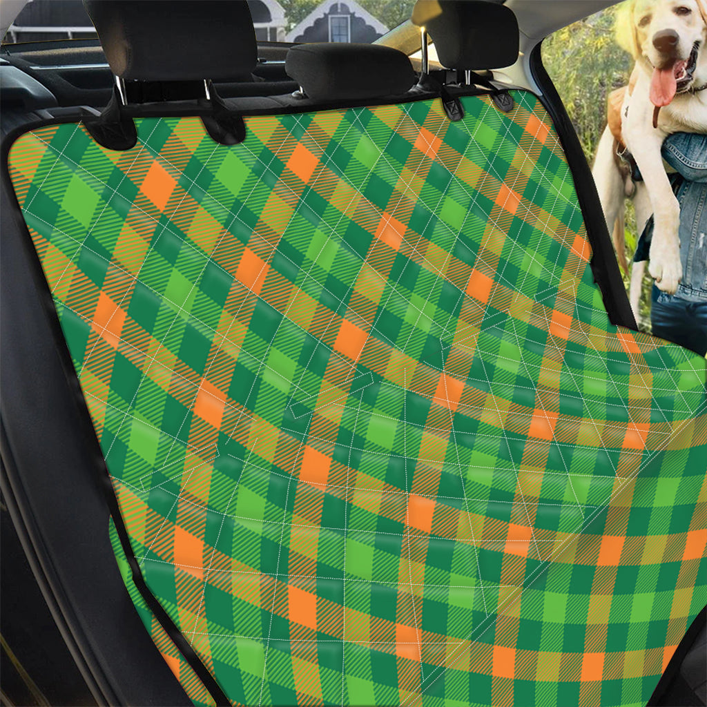 St. Patrick's Day Buffalo Pattern Print Pet Car Back Seat Cover