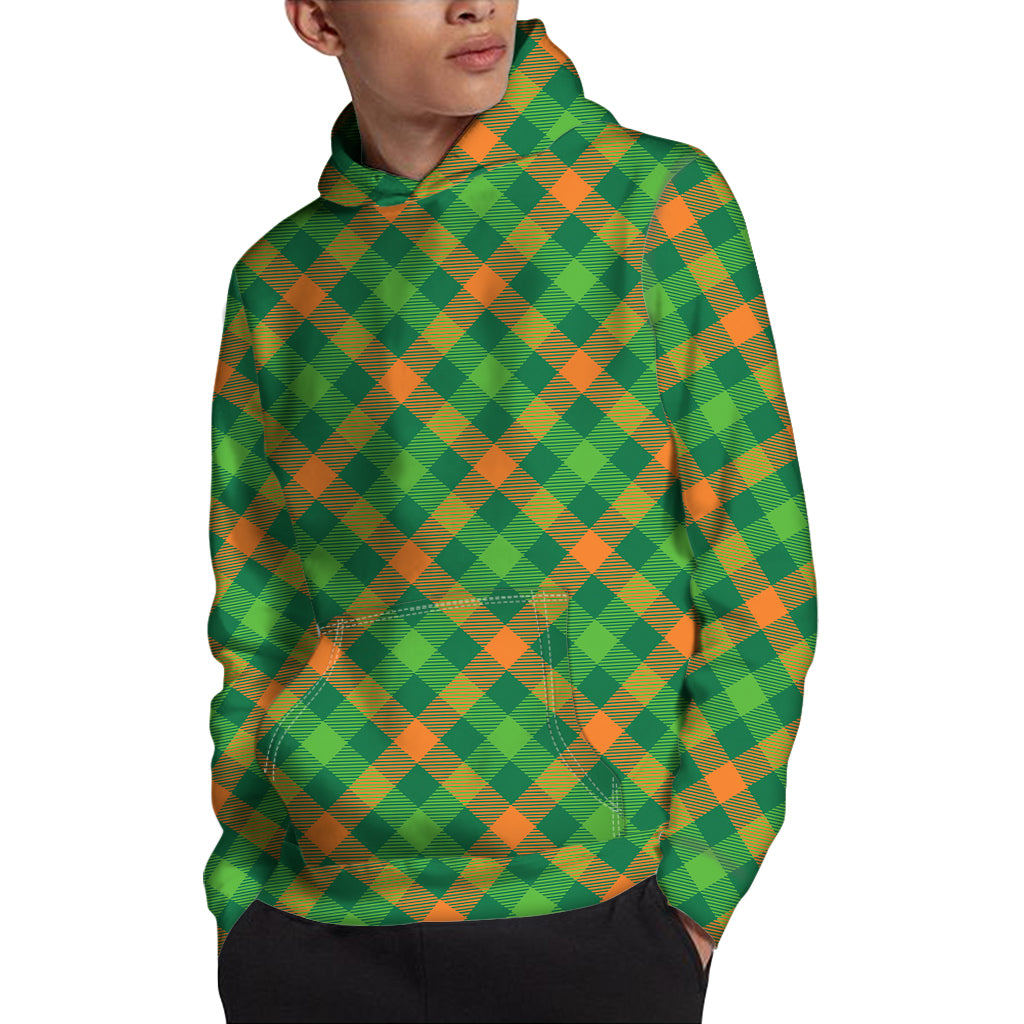 St. Patrick's Day Buffalo Pattern Print Pullover Hoodie