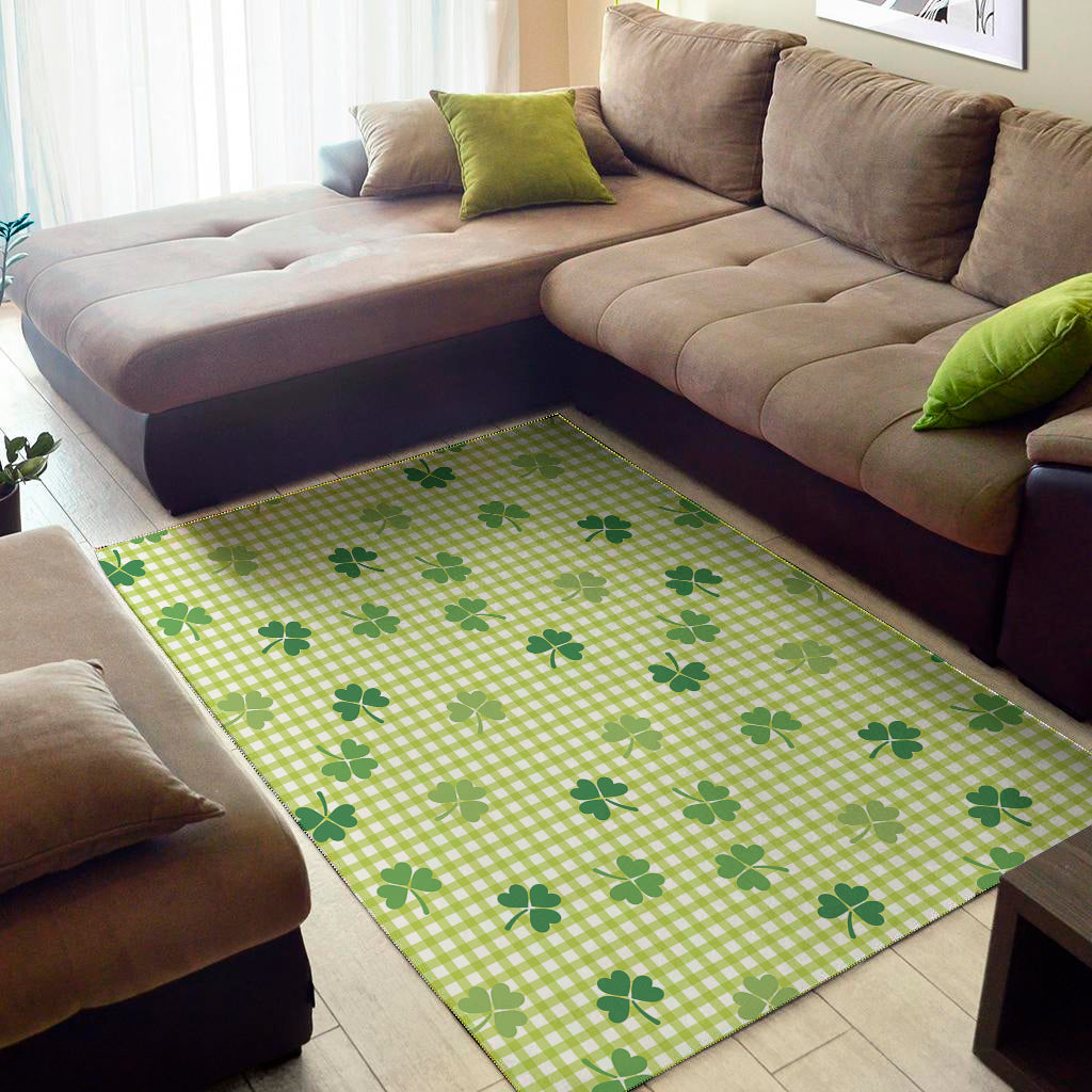 St. Patrick's Day Buffalo Plaid Print Area Rug