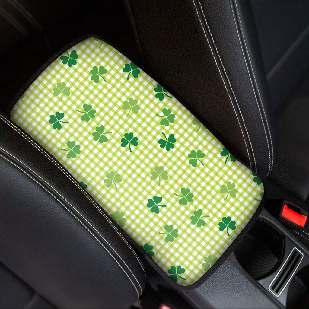 St. Patrick's Day Buffalo Plaid Print Car Center Console Cover