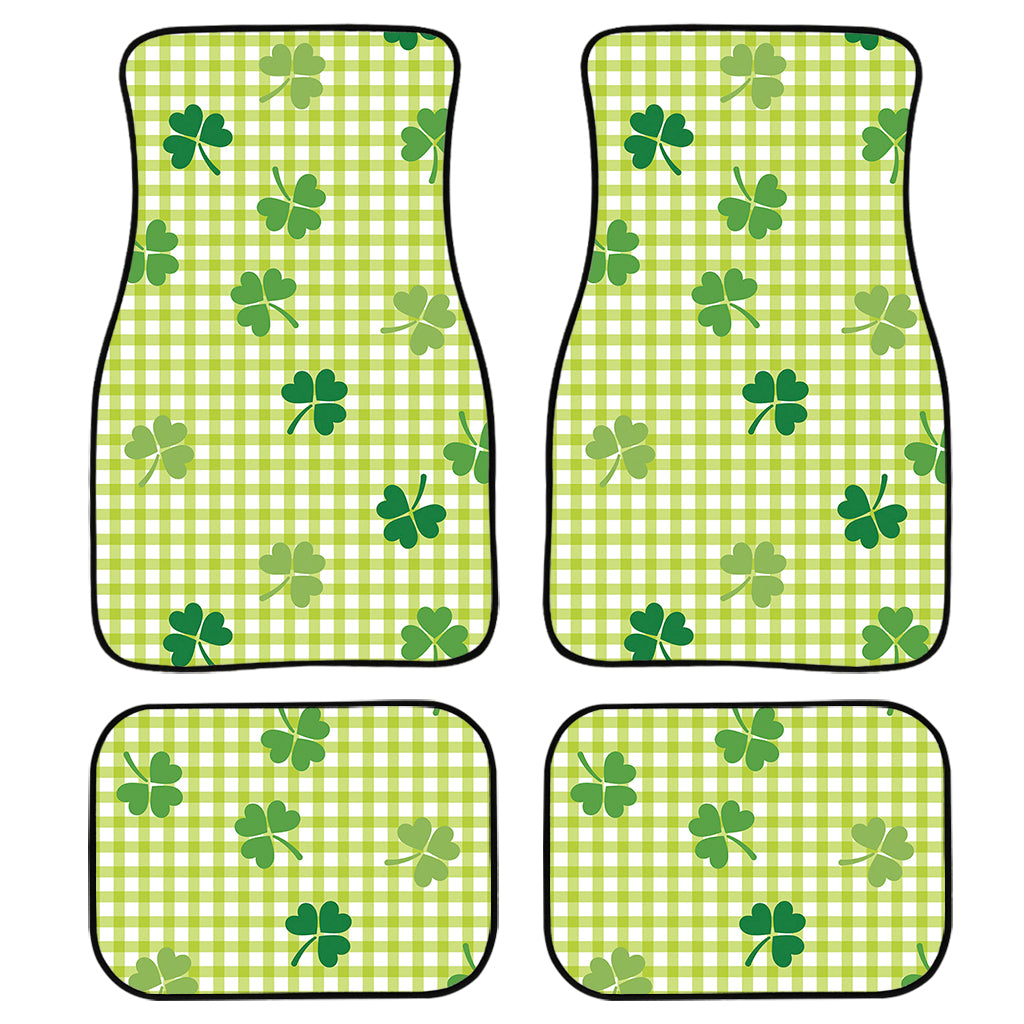 St. Patrick's Day Buffalo Plaid Print Front and Back Car Floor Mats