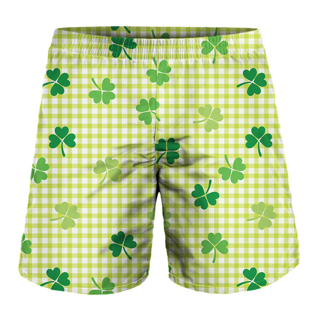 St. Patrick's Day Buffalo Plaid Print Men's Shorts