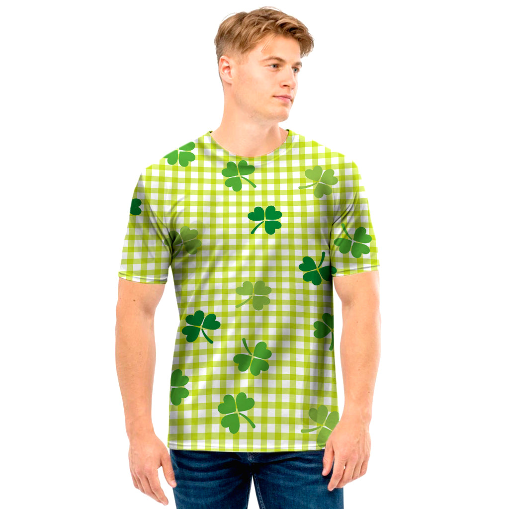 St. Patrick's Day Buffalo Plaid Print Men's T-Shirt