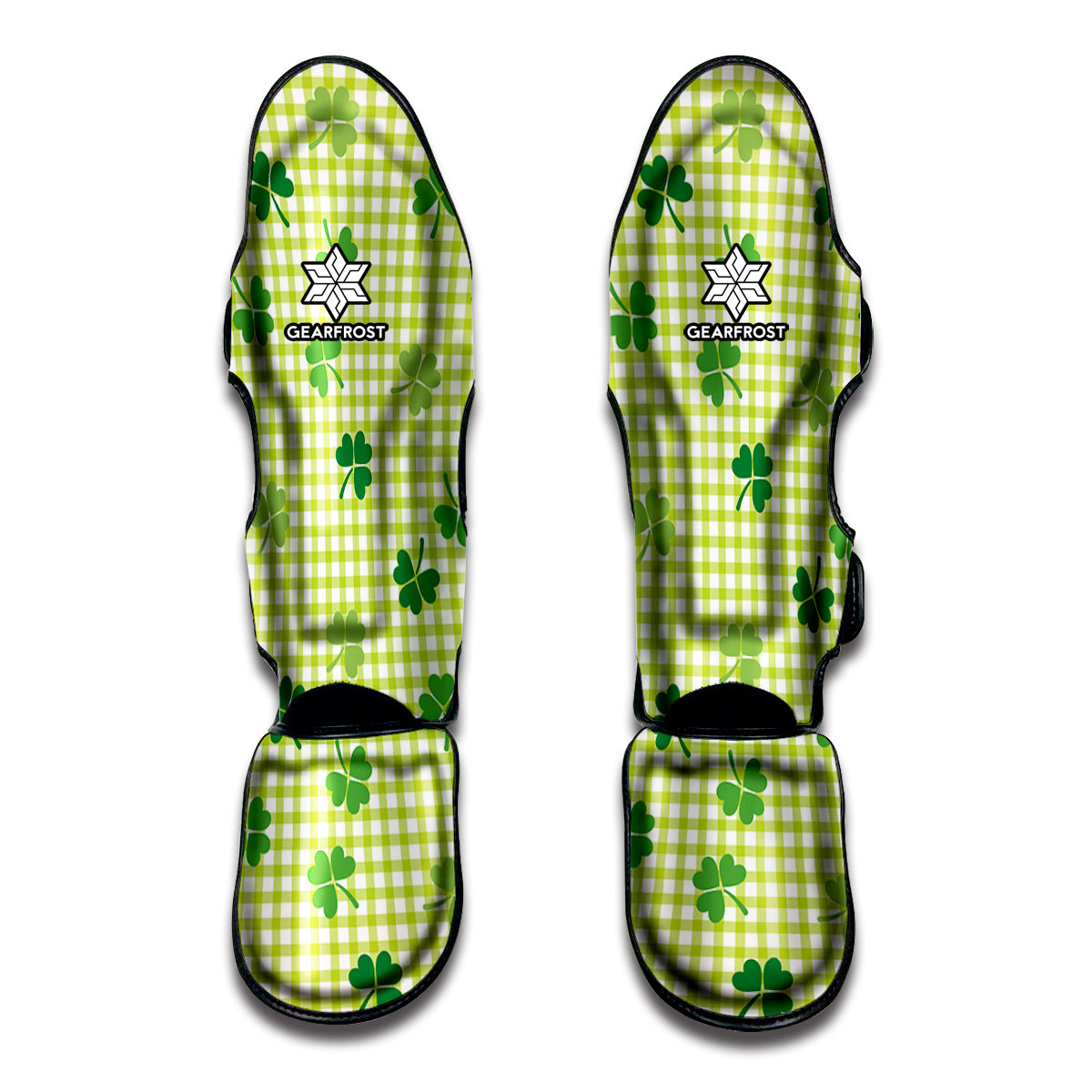 St. Patrick's Day Buffalo Plaid Print Muay Thai Shin Guards