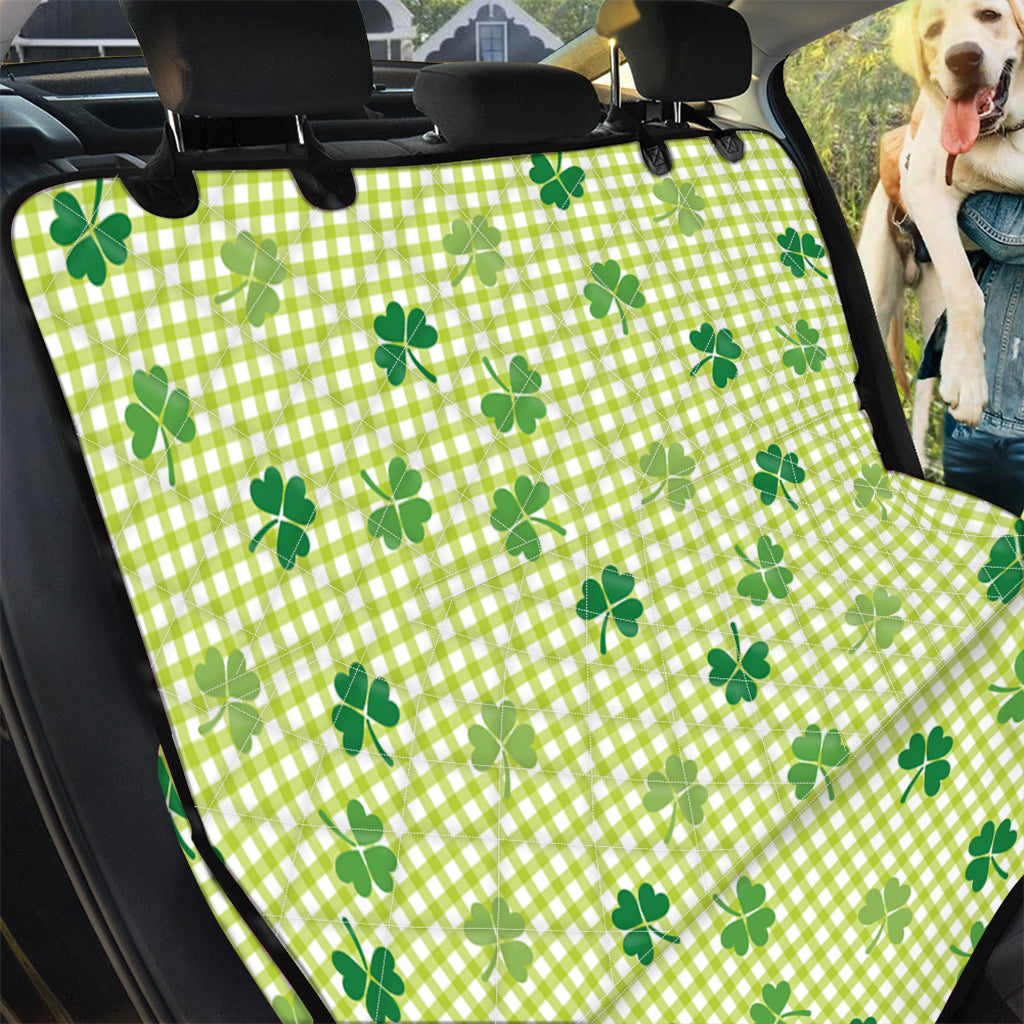 St. Patrick's Day Buffalo Plaid Print Pet Car Back Seat Cover