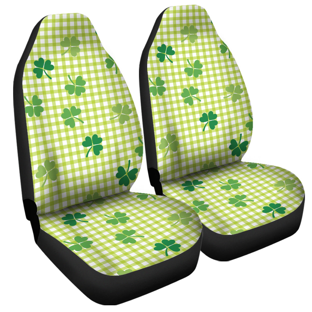 St. Patrick's Day Buffalo Plaid Print Universal Fit Car Seat Covers