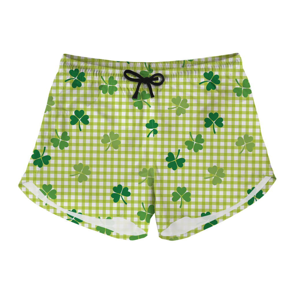 St. Patrick's Day Buffalo Plaid Print Women's Shorts