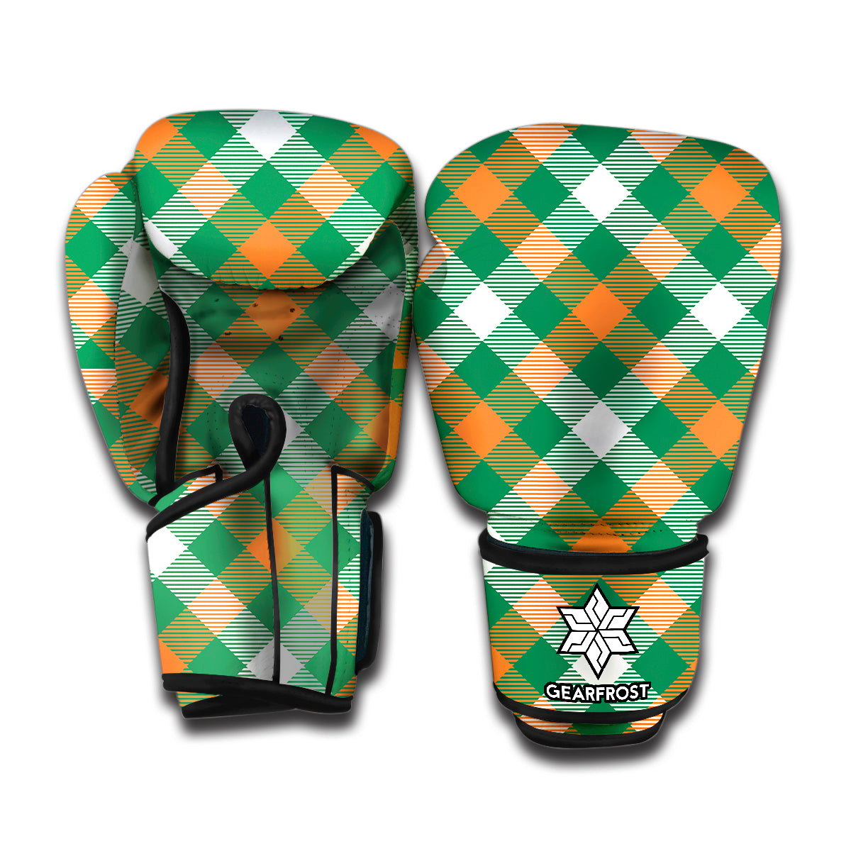 St. Patrick's Day Plaid Pattern Print Boxing Gloves