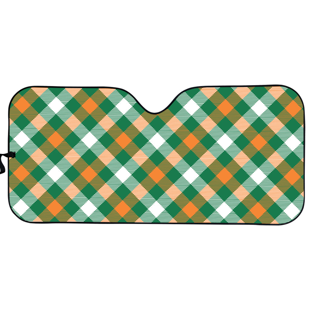 St. Patrick's Day Plaid Pattern Print Car Sun Shade