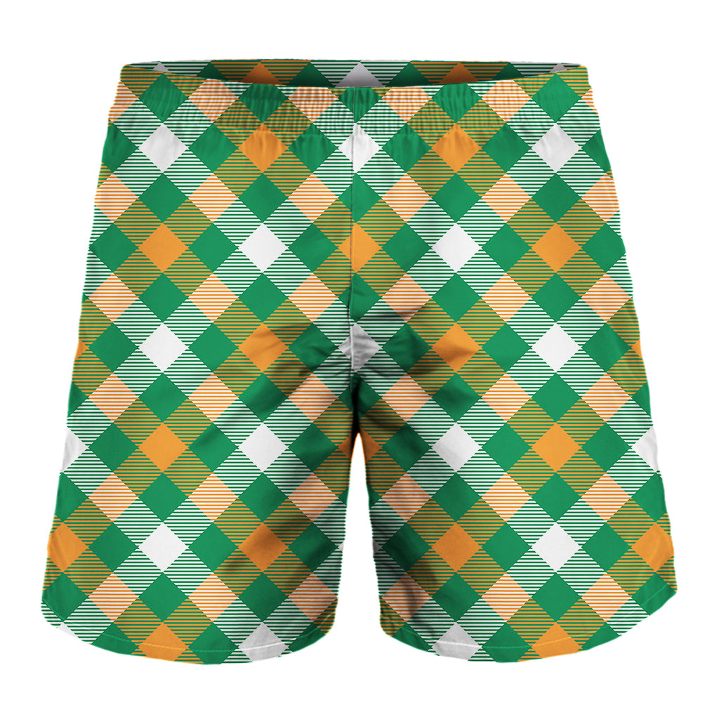 St. Patrick's Day Plaid Pattern Print Men's Shorts