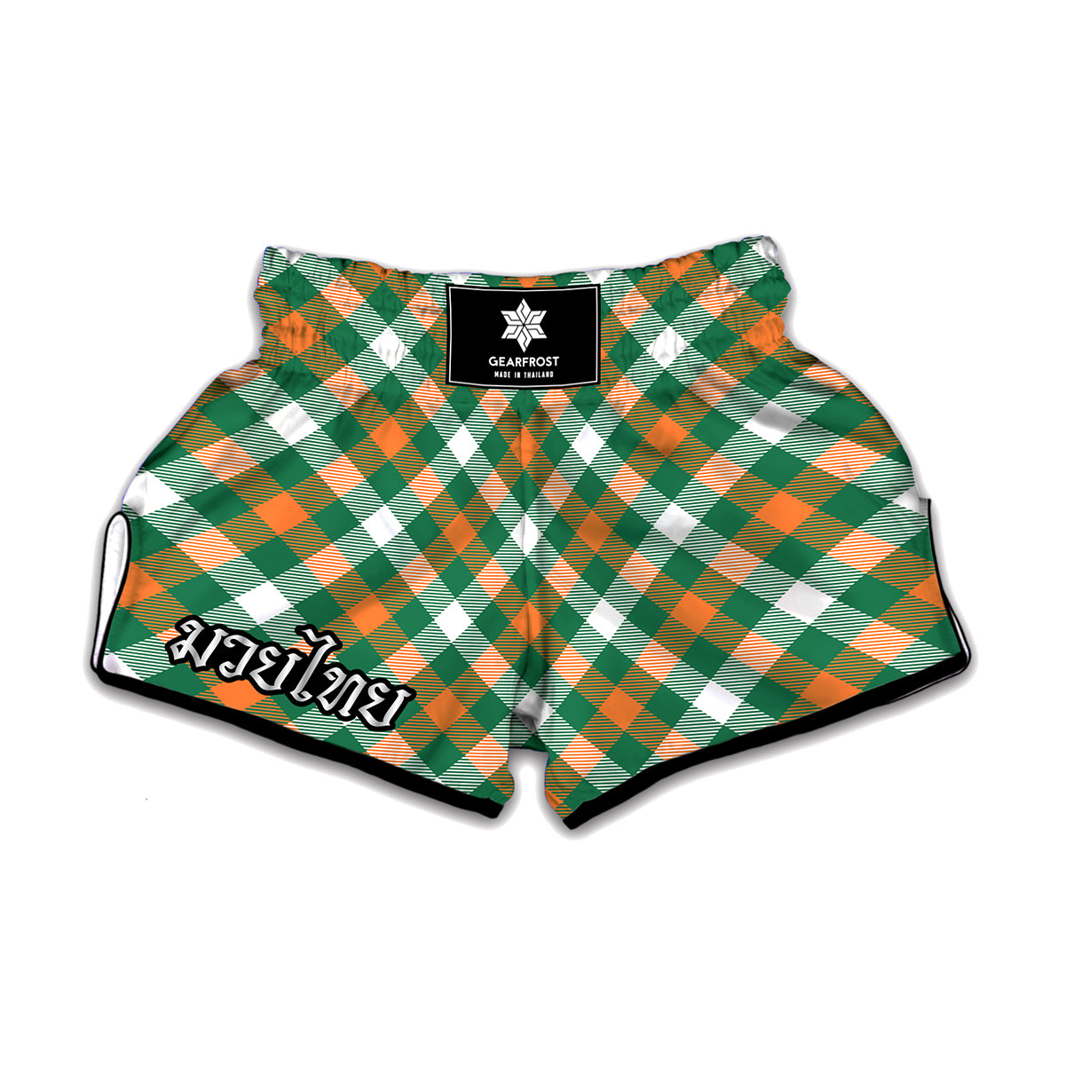 St. Patrick's Day Plaid Pattern Print Muay Thai Boxing Shorts