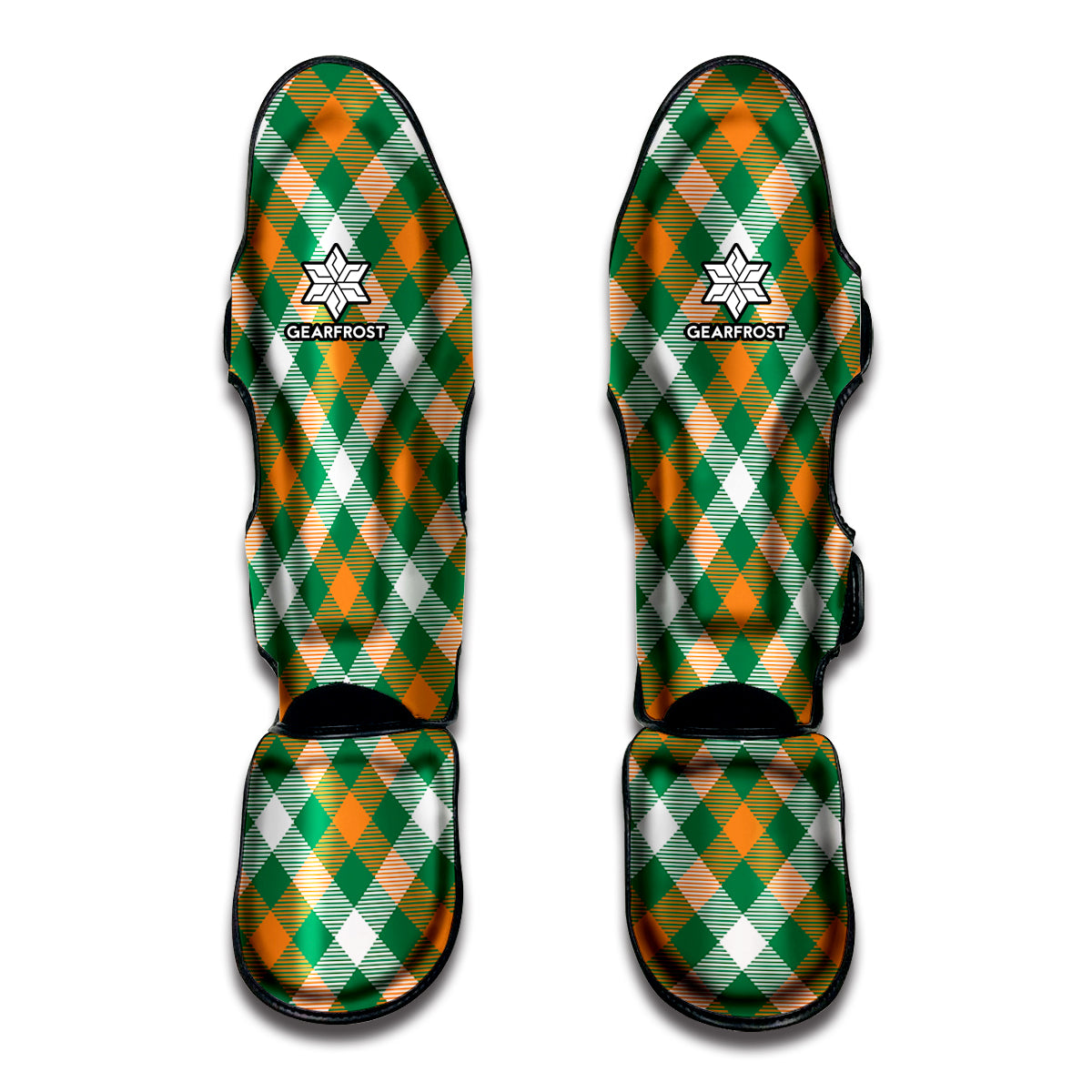 St. Patrick's Day Plaid Pattern Print Muay Thai Shin Guards