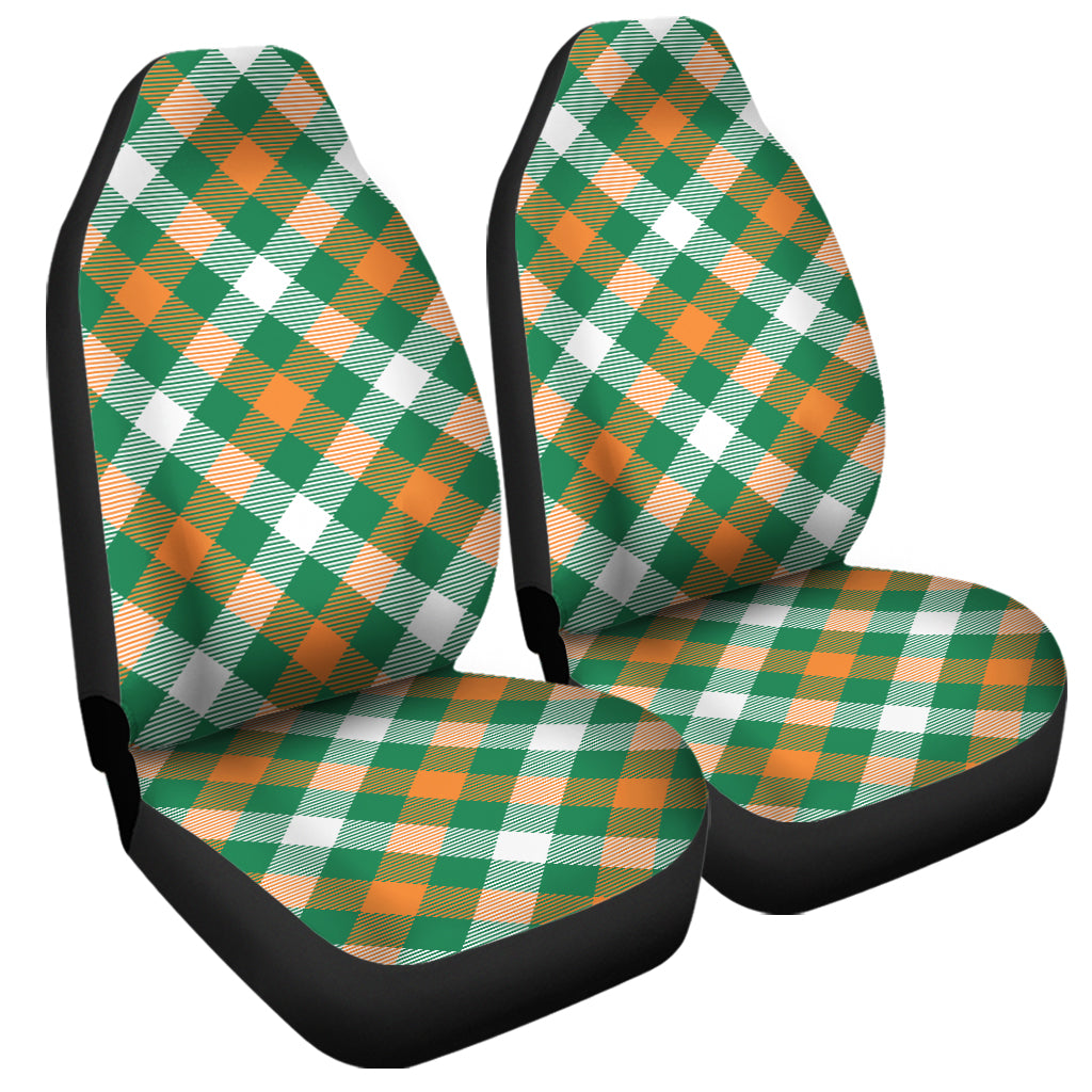 St. Patrick's Day Plaid Pattern Print Universal Fit Car Seat Covers