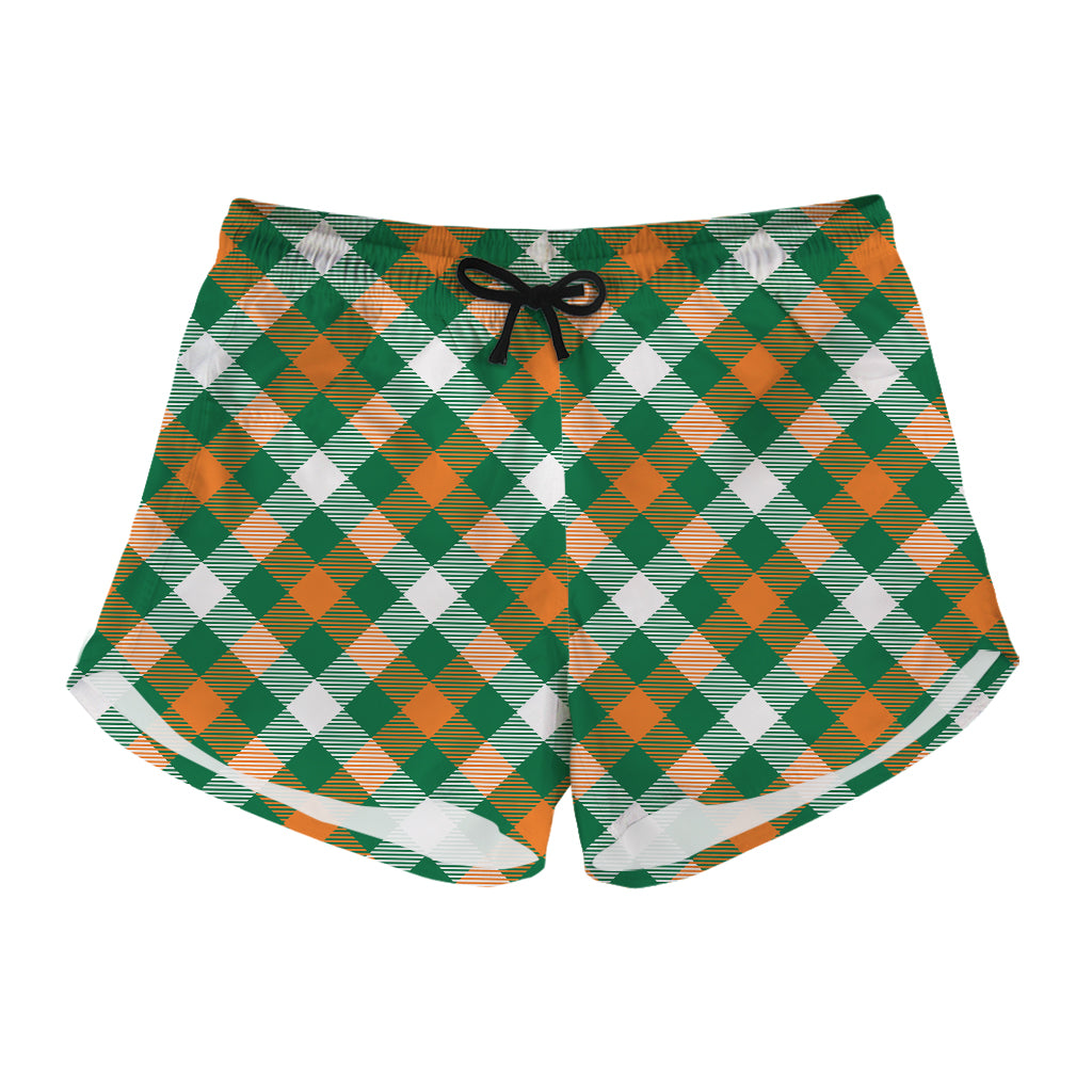 St. Patrick's Day Plaid Pattern Print Women's Shorts