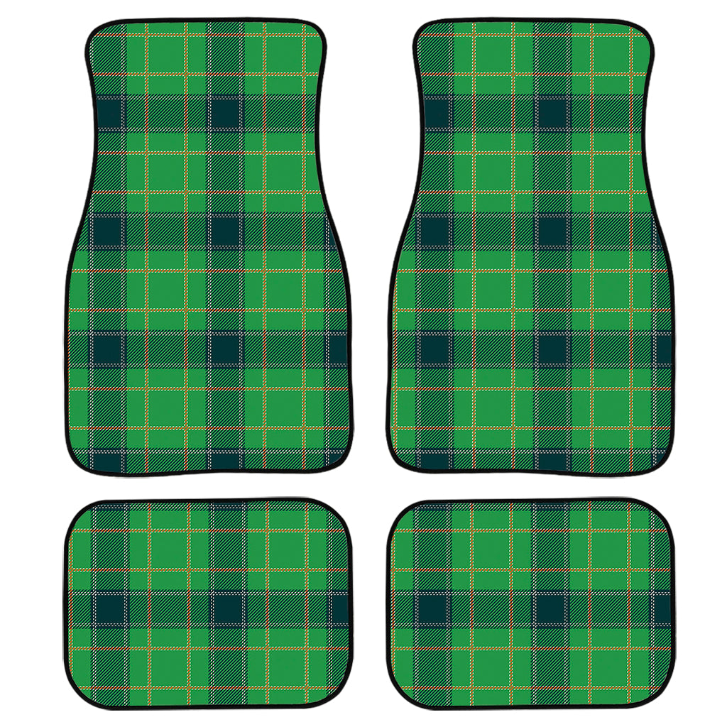 St. Patrick's Day Scottish Plaid Print Front and Back Car Floor Mats