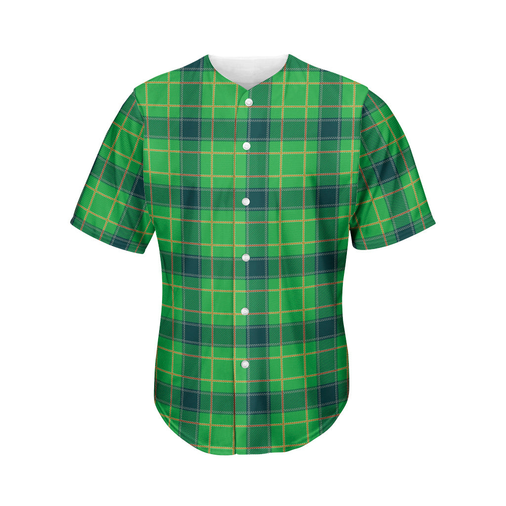 St. Patrick's Day Scottish Plaid Print Men's Baseball Jersey