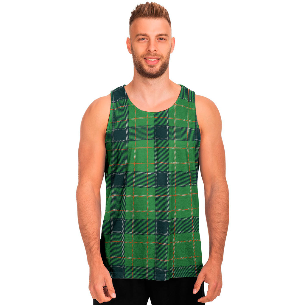 St. Patrick's Day Scottish Plaid Print Men's Tank Top