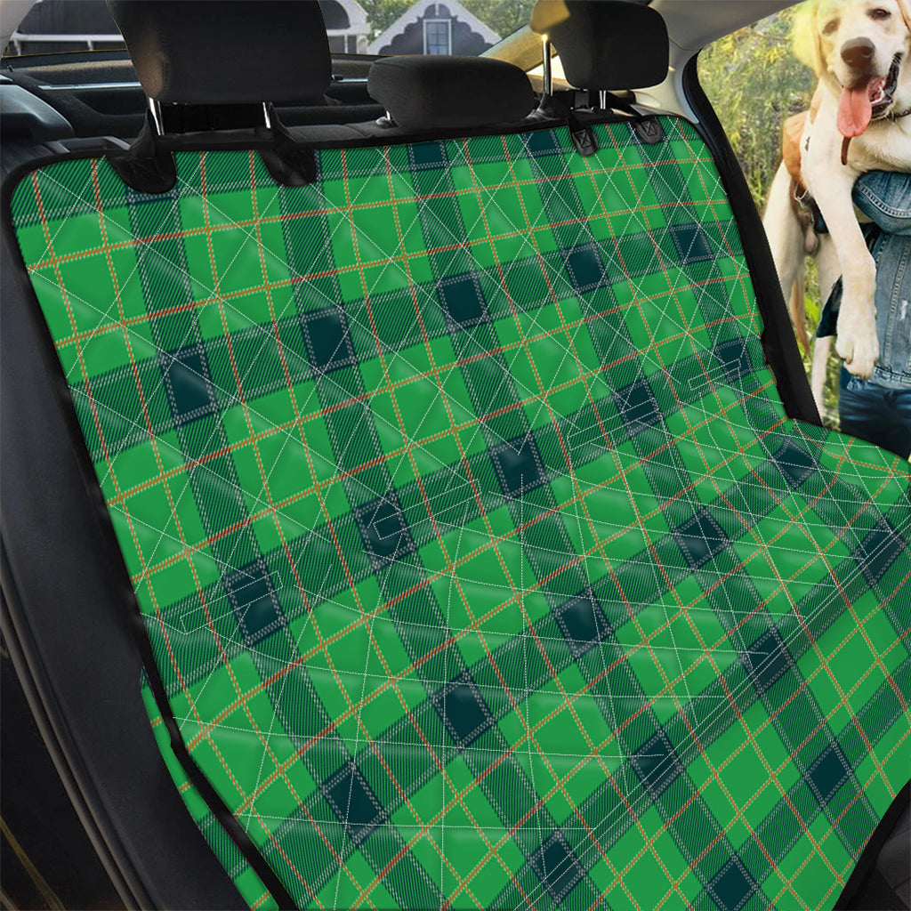 St. Patrick's Day Scottish Plaid Print Pet Car Back Seat Cover