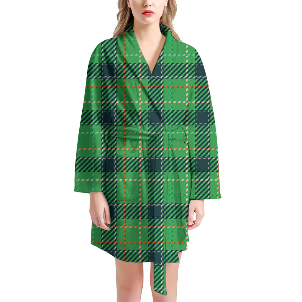 St. Patrick's Day Scottish Plaid Print Women's Bathrobe