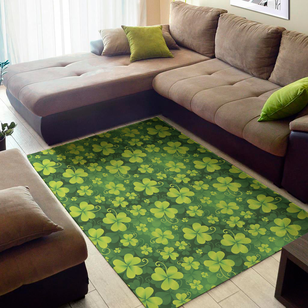 St. Patrick's Day Shamrock Pattern Print Area Rug