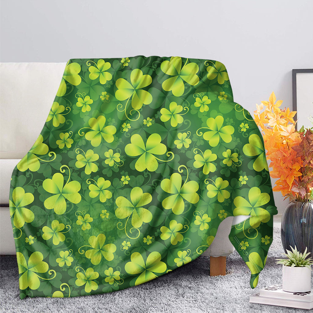 St. Patrick's Day Shamrock Pattern Print Blanket