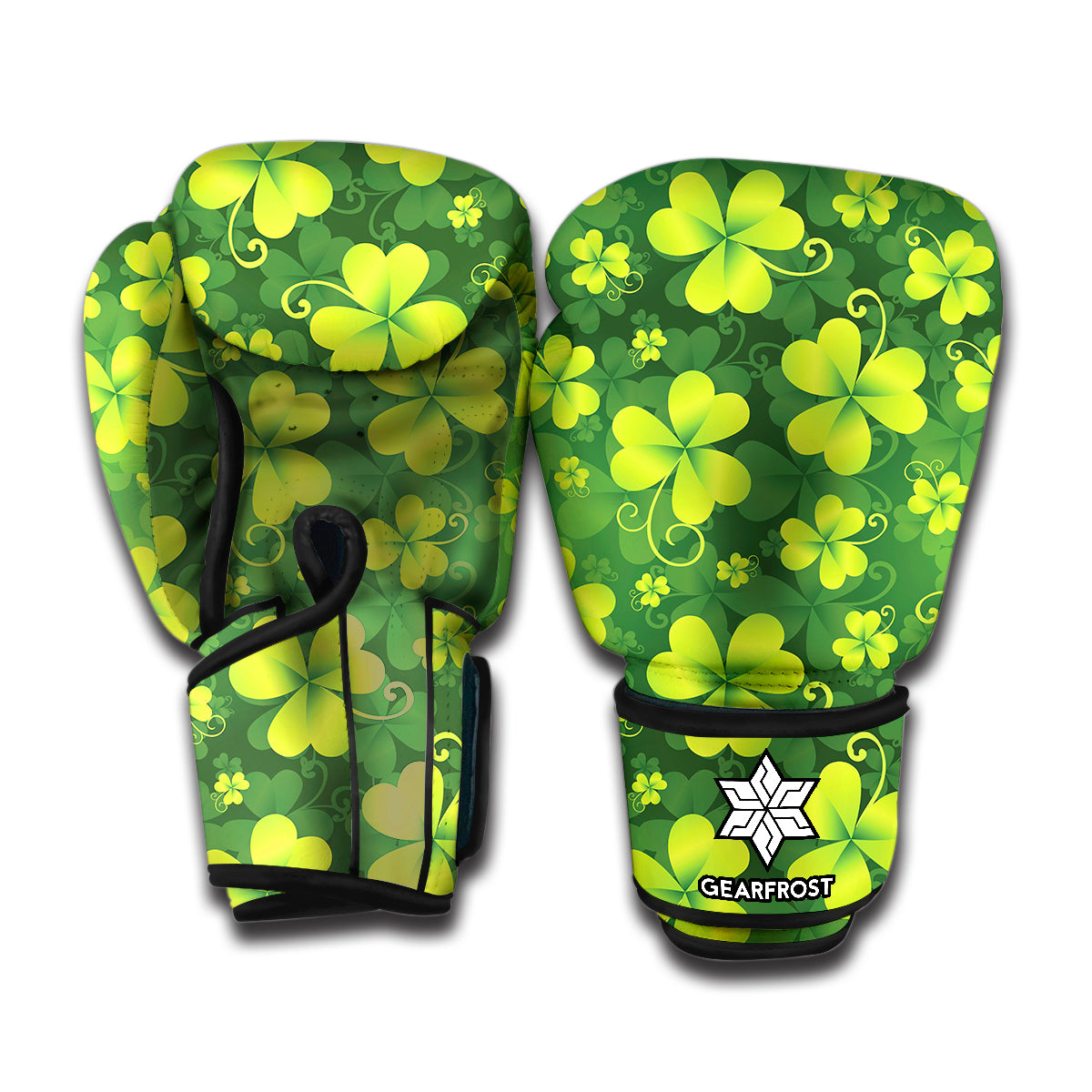 St. Patrick's Day Shamrock Pattern Print Boxing Gloves