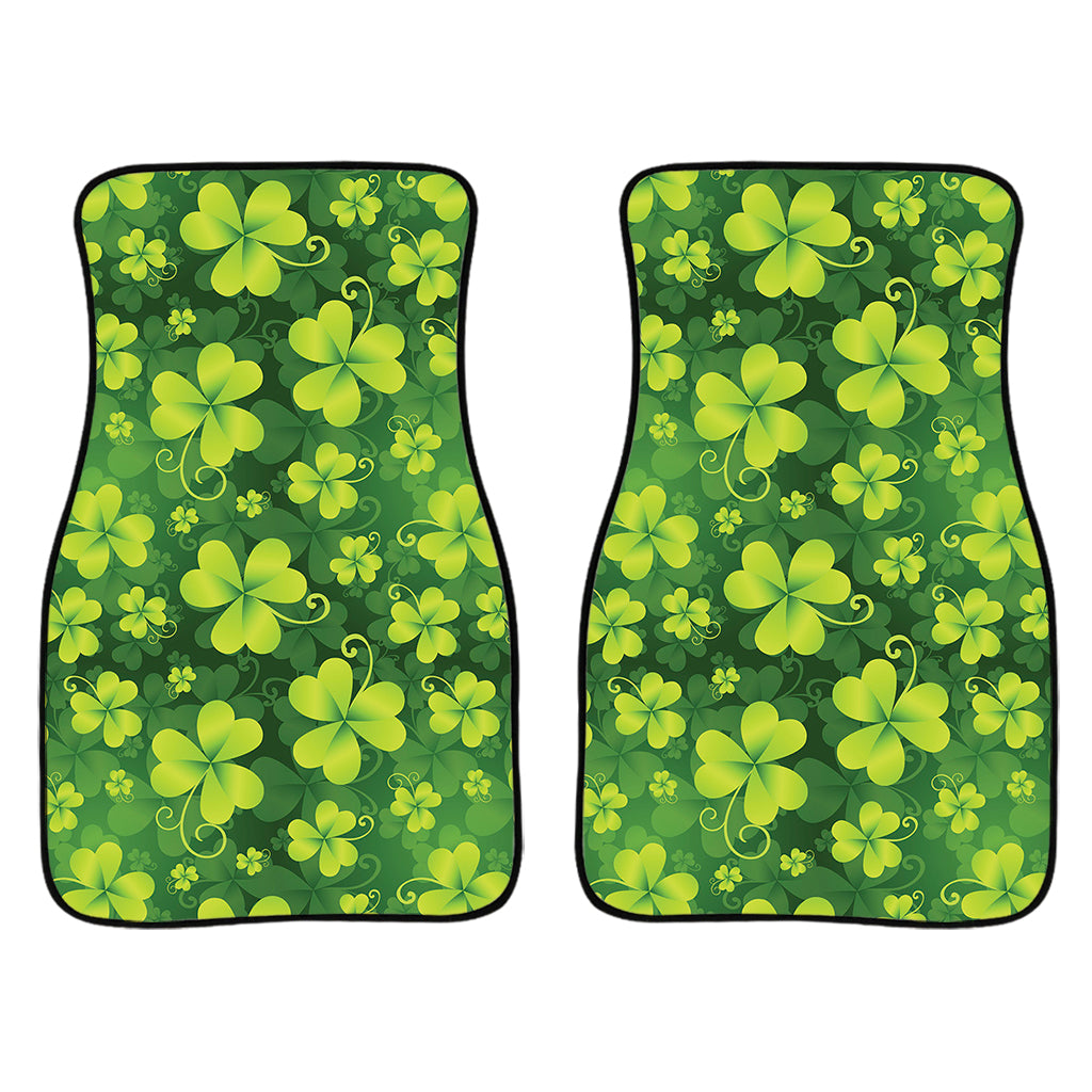 St. Patrick's Day Shamrock Pattern Print Front Car Floor Mats