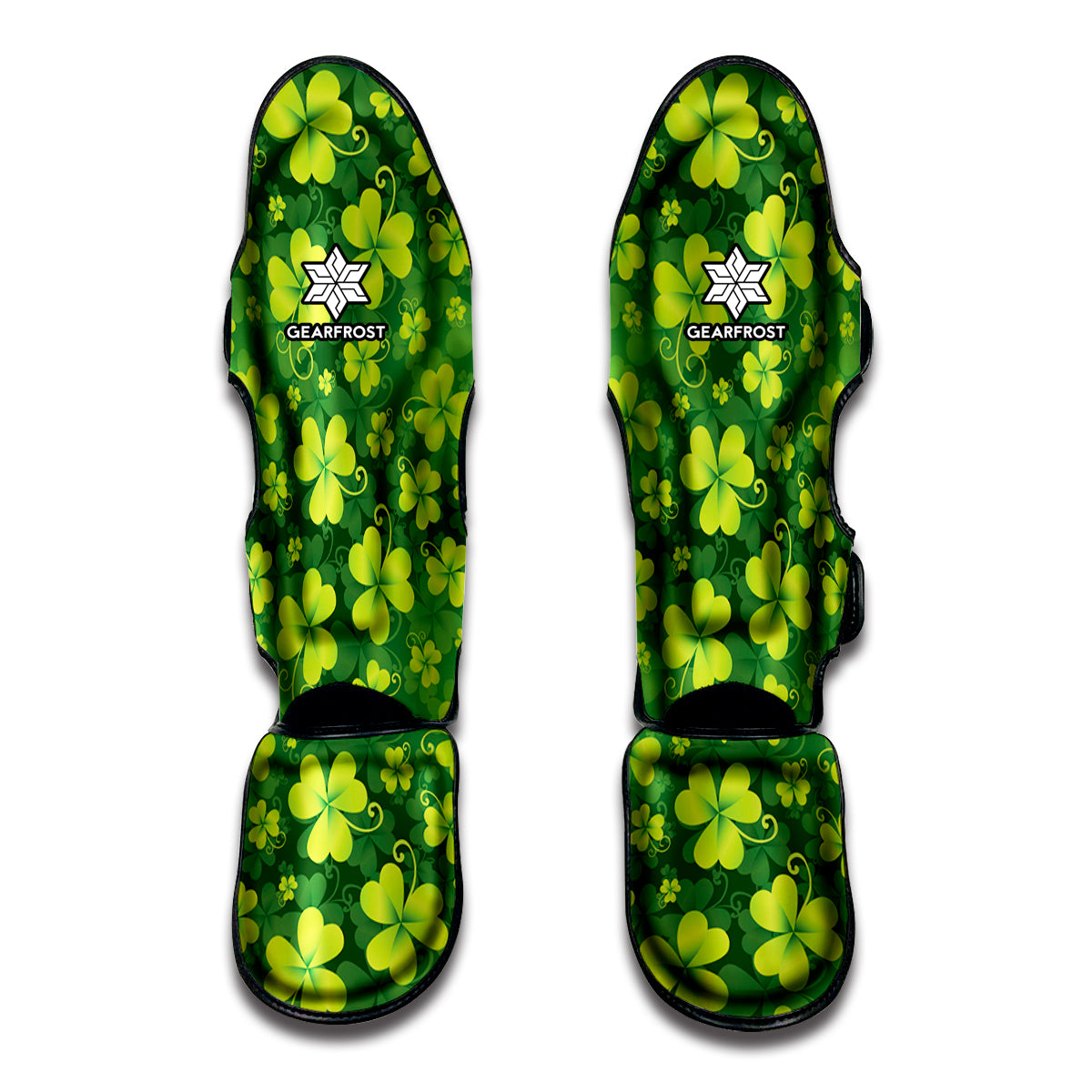 St. Patrick's Day Shamrock Pattern Print Muay Thai Shin Guards