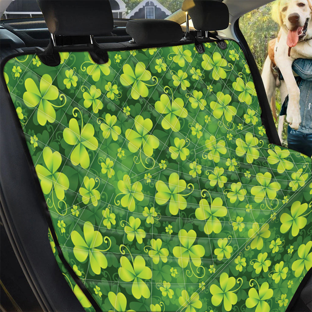 St. Patrick's Day Shamrock Pattern Print Pet Car Back Seat Cover