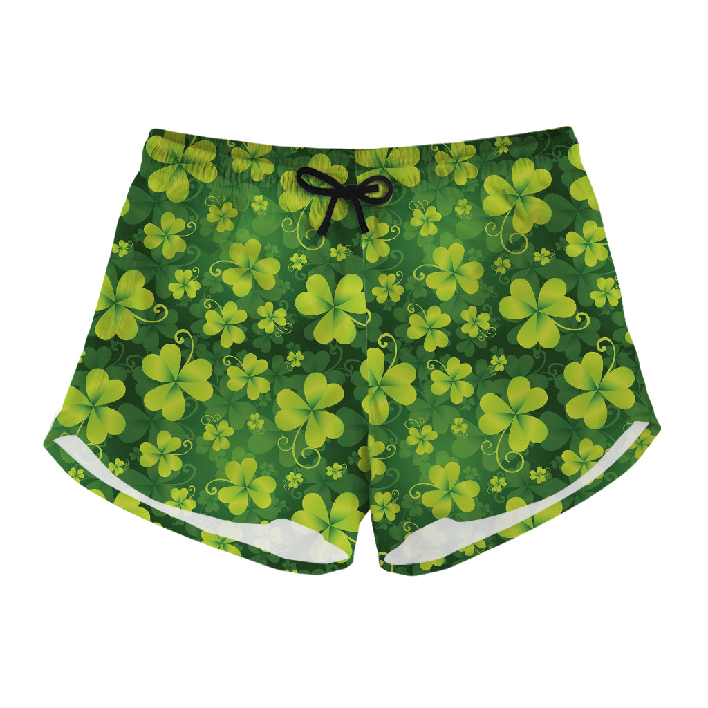 St. Patrick's Day Shamrock Pattern Print Women's Shorts