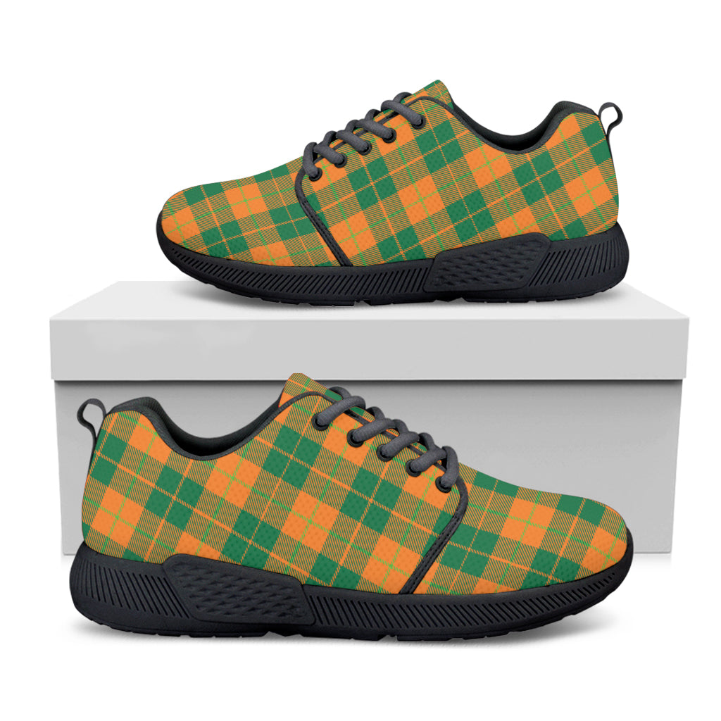 St. Patrick's Day Stewart Plaid Print Black Athletic Shoes