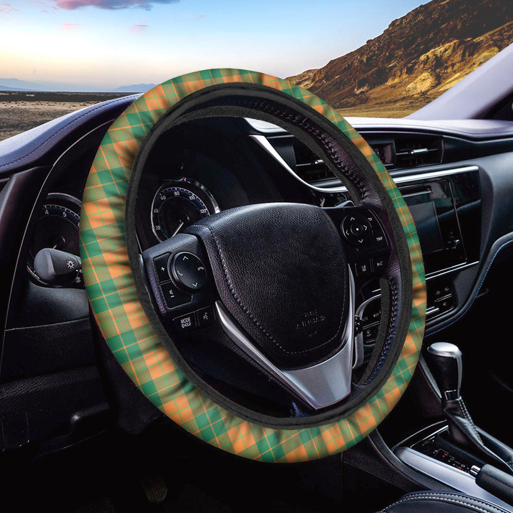 St. Patrick's Day Stewart Plaid Print Car Steering Wheel Cover