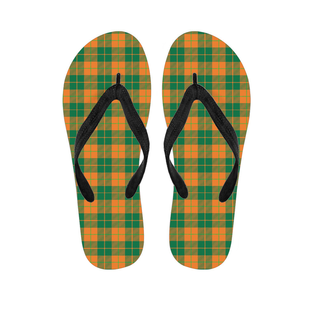 St. Patrick's Day Stewart Plaid Print Flip Flops