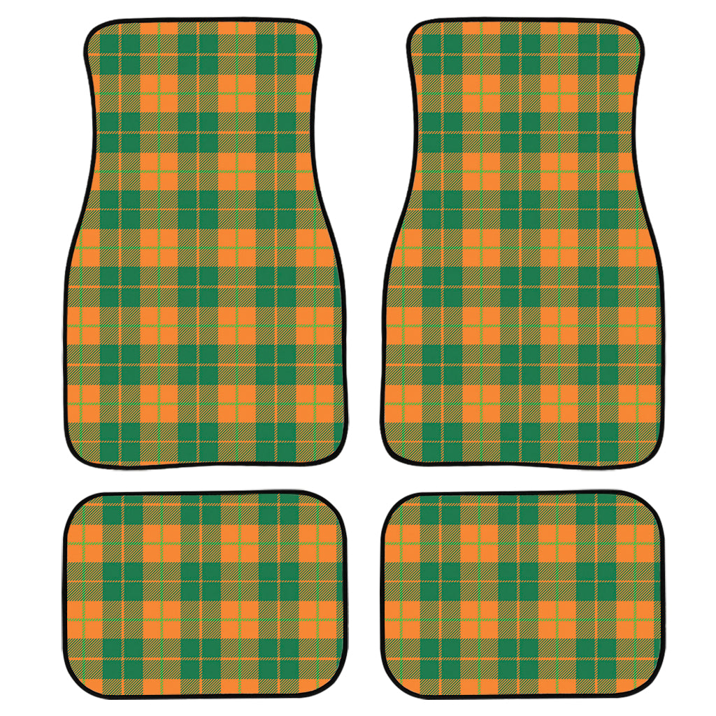 St. Patrick's Day Stewart Plaid Print Front and Back Car Floor Mats