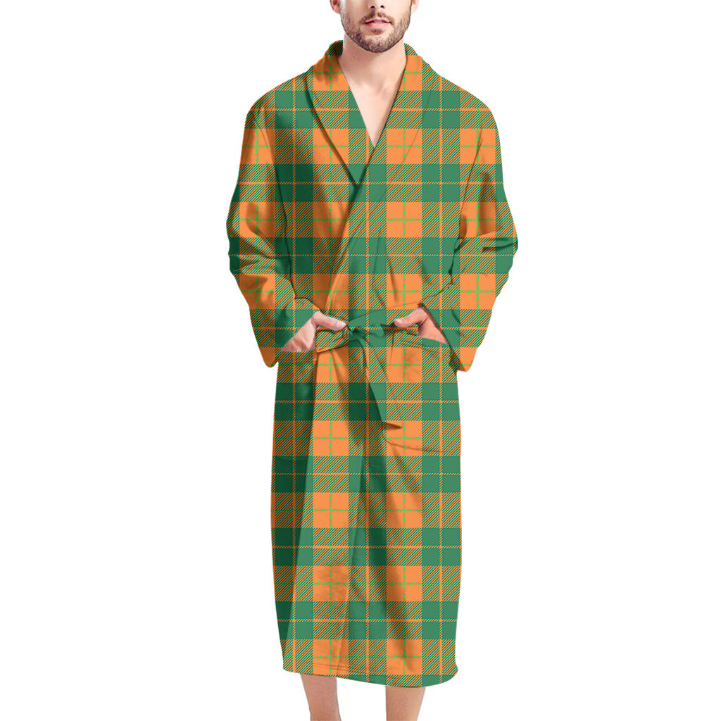 St. Patrick's Day Stewart Plaid Print Men's Bathrobe