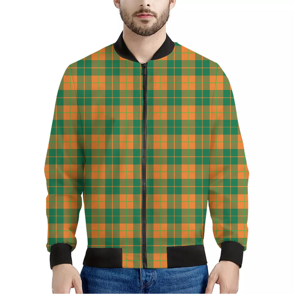 St. Patrick's Day Stewart Plaid Print Men's Bomber Jacket