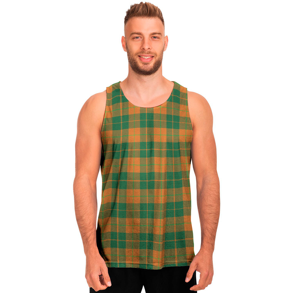 St. Patrick's Day Stewart Plaid Print Men's Tank Top