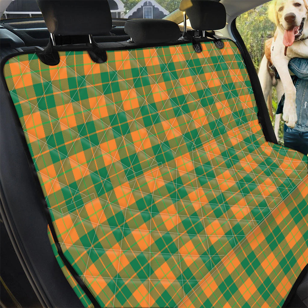 St. Patrick's Day Stewart Plaid Print Pet Car Back Seat Cover