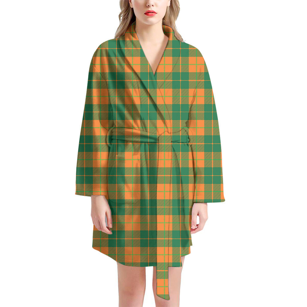 St. Patrick's Day Stewart Plaid Print Women's Bathrobe