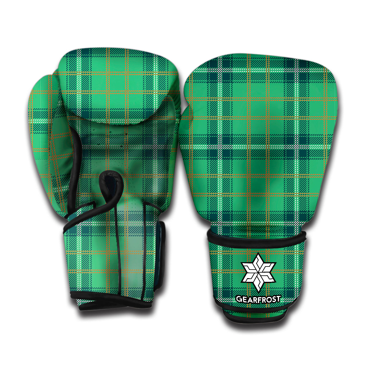 St. Patrick's Day Tartan Pattern Print Boxing Gloves