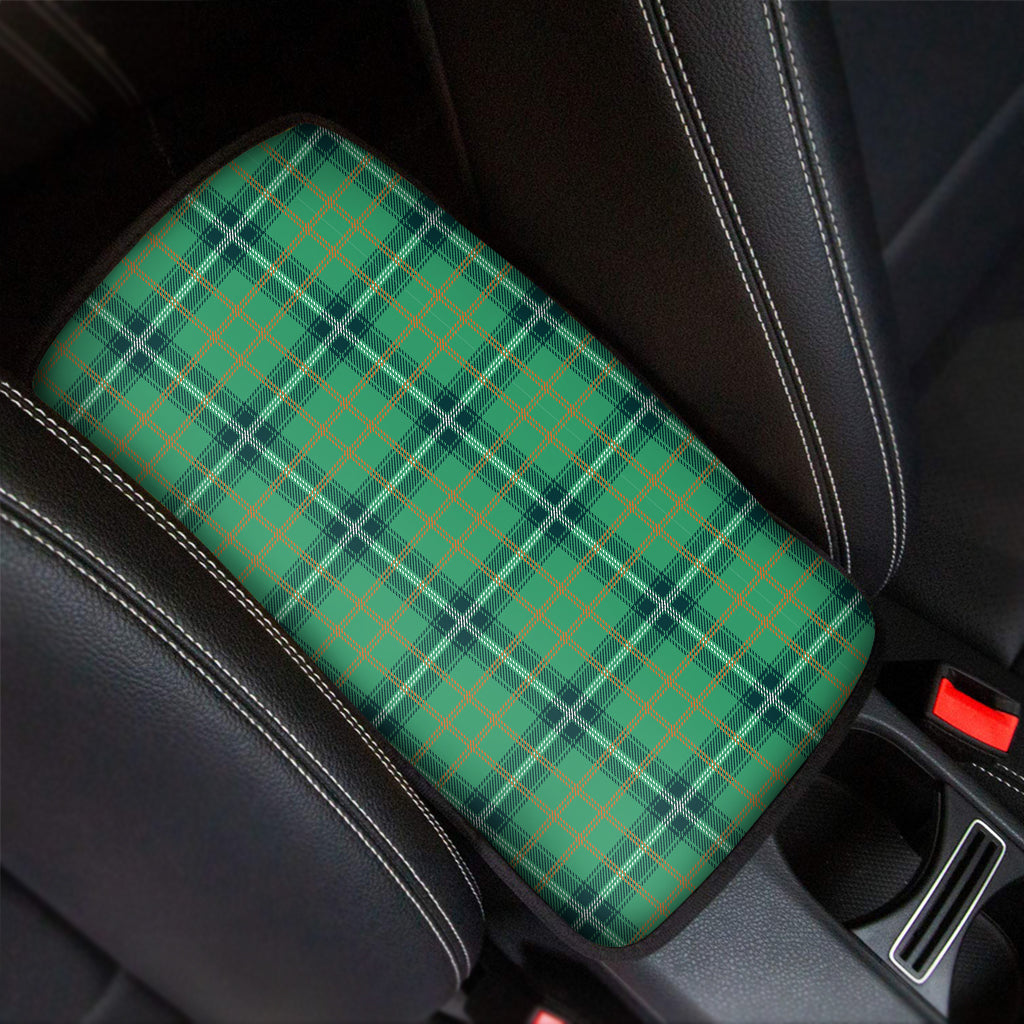 St. Patrick's Day Tartan Pattern Print Car Center Console Cover