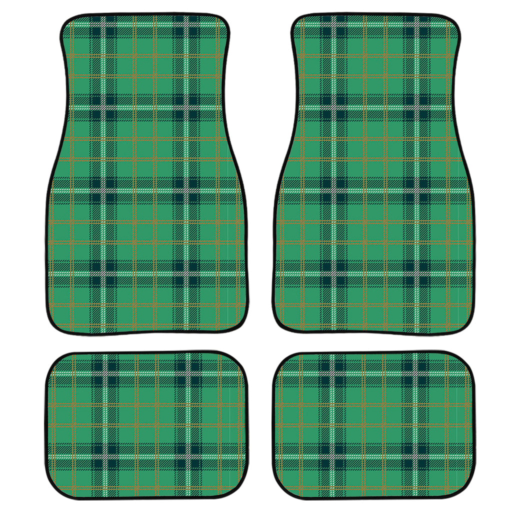 St. Patrick's Day Tartan Pattern Print Front and Back Car Floor Mats