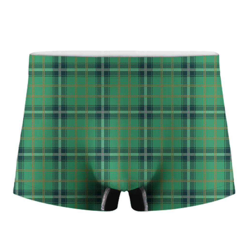 St. Patrick's Day Tartan Pattern Print Men's Boxer Briefs