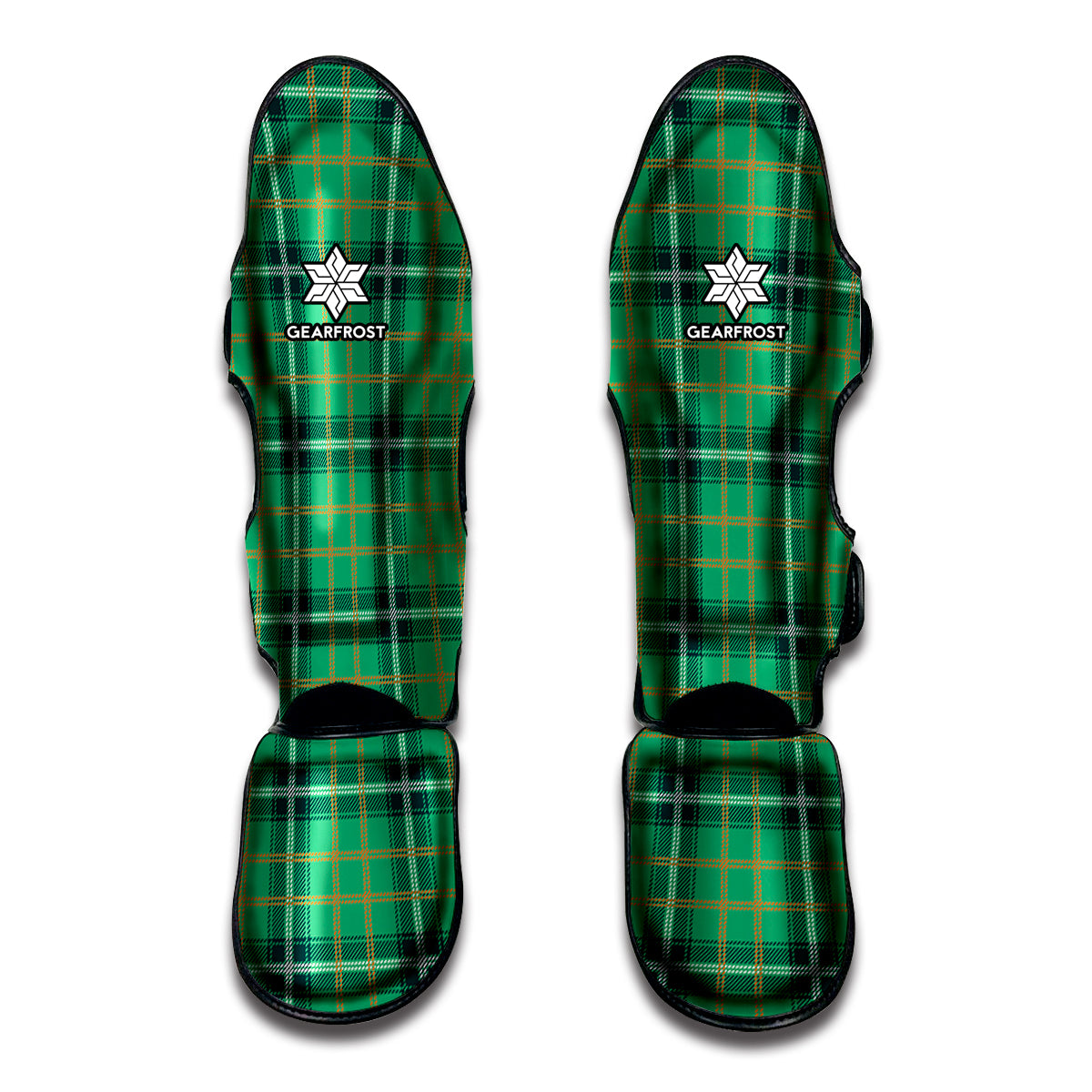 St. Patrick's Day Tartan Pattern Print Muay Thai Shin Guards