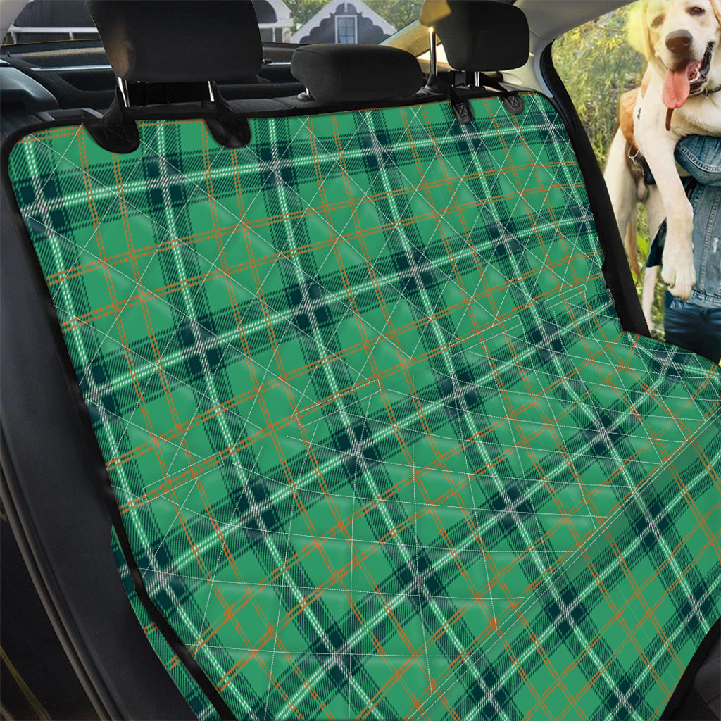 St. Patrick's Day Tartan Pattern Print Pet Car Back Seat Cover